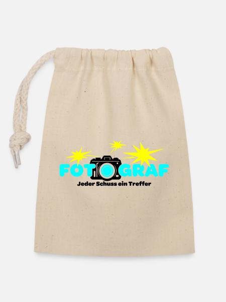 Fotograf Fotografin Fotokamera - Verschließbarer Geschenkbeutel aus Baumwolle (14x20cm) - Natur