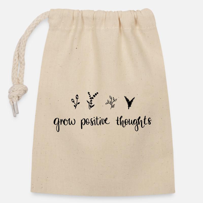 grow positiv thoughts - Nature - Closable cotton gift bag (14x20cm) - nature