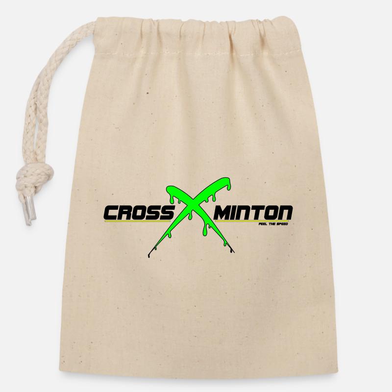 Crossminton - Closable cotton gift bag (14x20cm) - nature