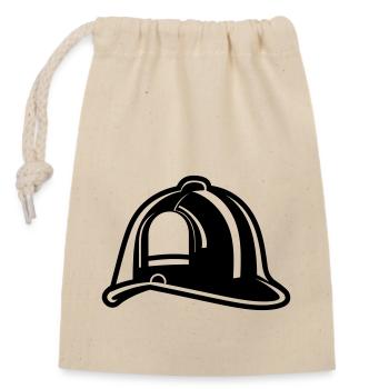 Firefighter's helmet - Closable cotton gift bag (14x20cm) - nature - Front