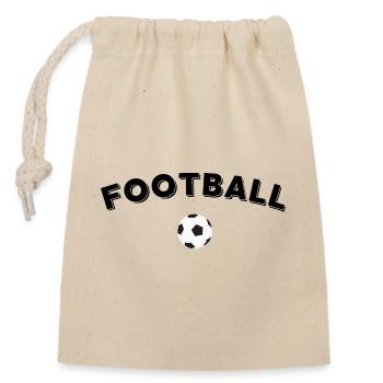 Fußball - Fußball Geschenkidee - Verschließbarer Geschenkbeutel aus Baumwolle (14x20cm) - Natur - Vorne