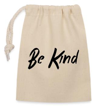 Be Kind - Closable cotton gift bag (14x20cm) - nature - Front