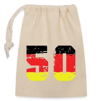 Maillot Allemagne numéro 50 - Sac cadeau en coton avec cordon (14 x 20 cm) - nature - Devant