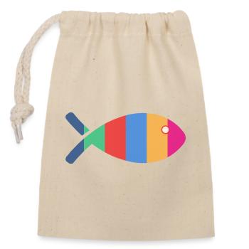POISSON. SARDINE. POISSON D'AVRIL. MER. OCÉAN. NAT - Sac cadeau en coton avec cordon (14 x 20 cm) - nature - Devant