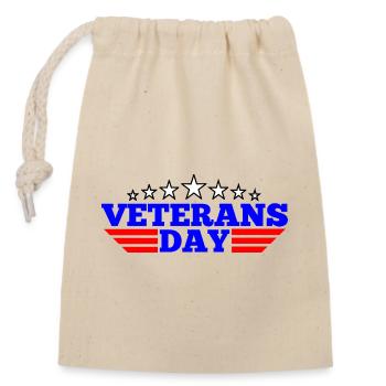 Logo Veterans Day - Verschließbarer Geschenkbeutel aus Baumwolle (14x20cm) - Natur - Vorne