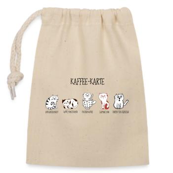 Cat Coffee Card - Closable cotton gift bag (14x20cm) - nature - Front