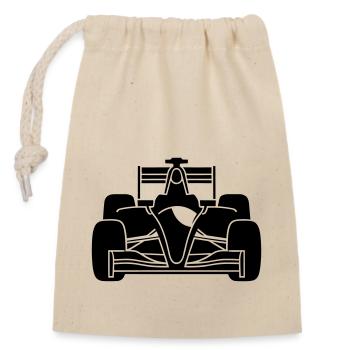 Race car - Closable cotton gift bag (14x20cm) - nature - Front