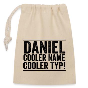 First name Daniel - Closable cotton gift bag (14x20cm) - nature - Front