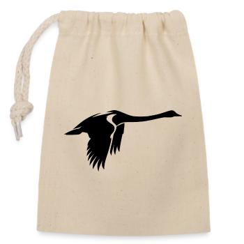 Elegant Flying Swan - Closable cotton gift bag (14x20cm) - nature - Front