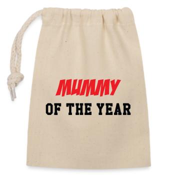 Mom of the Year - Mother's Day - Closable cotton gift bag (14x20cm) - nature - Front