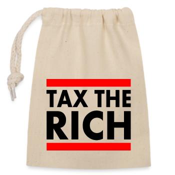 Tax the rich - Closable cotton gift bag (14x20cm) - nature - Front