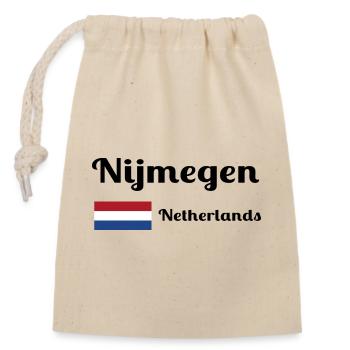 Nimègue, Pays-Bas - Imprimés élégants - Sac cadeau en coton avec cordon (14 x 20 cm) - nature - Devant