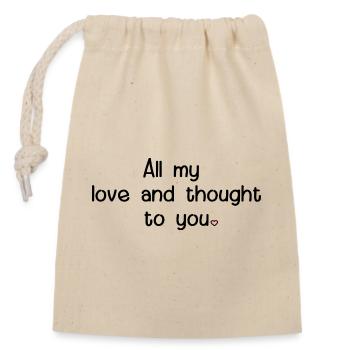 Paroles de deuil Coeur - Sac cadeau en coton avec cordon (14 x 20 cm) - nature - Devant