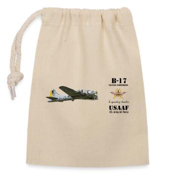 B-17 Flying Fortress - Verschließbarer Geschenkbeutel aus Baumwolle (14x20cm) - Natur - Vorne