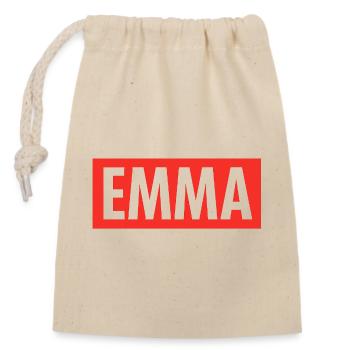  T-shirt prénom EMMA – Cadeau original et tendance - Sac cadeau en coton avec cordon (14 x 20 cm) - nature - Devant