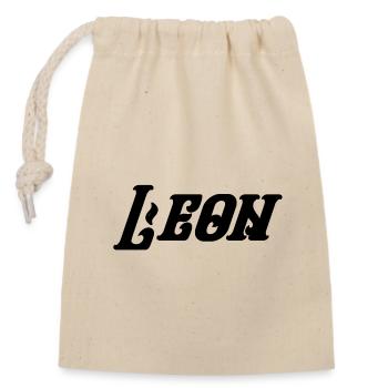  Leon - Verschließbarer Geschenkbeutel aus Baumwolle (14x20cm) - Natur - Vorne