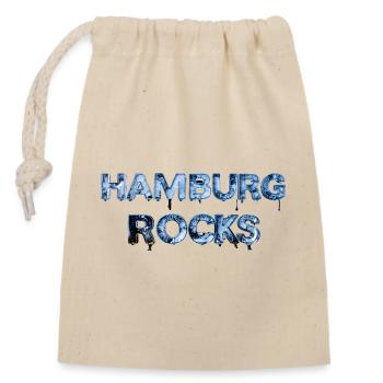 Hamburg Rocks - Verschließbarer Geschenkbeutel aus Baumwolle (14x20cm) - Natur - Vorne