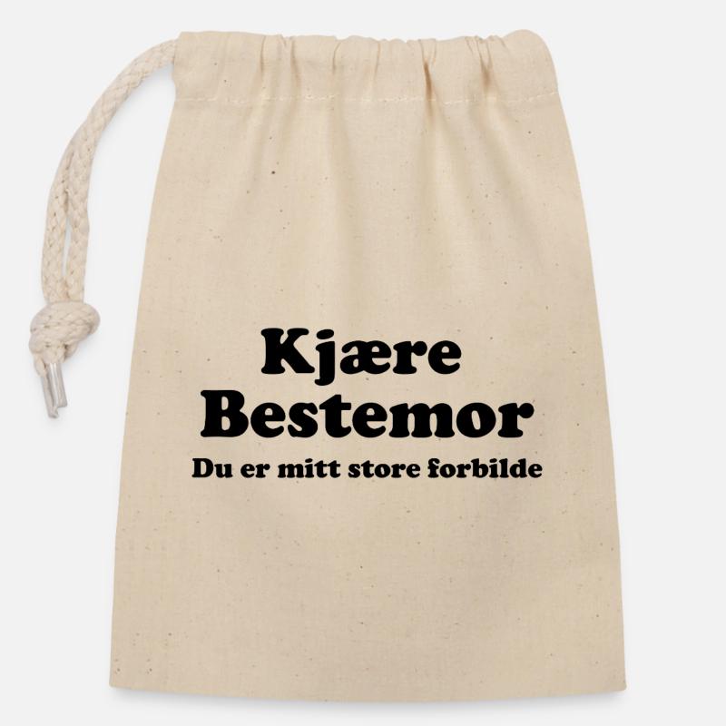 Dear Grandma - Closable cotton gift bag (14x20cm) - nature