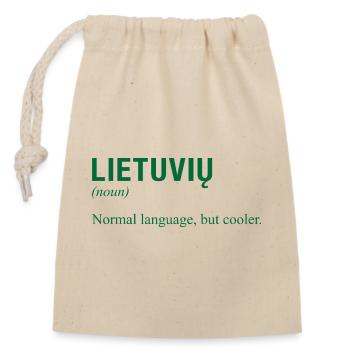 Lithuanian language Lithuania - Closable cotton gift bag (14x20cm) - nature - Front