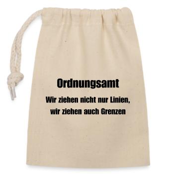 Public Order Office Grenzenzieher - Closable cotton gift bag (14x20cm) - nature - Front