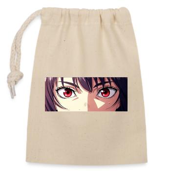 Anime Eyes Red Intense Look Manga Fan - Closable cotton gift bag (14x20cm) - nature - Front