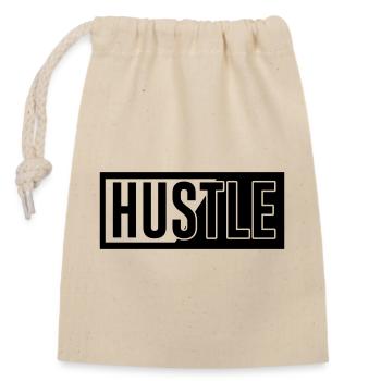 Hustle - Verschließbarer Geschenkbeutel aus Baumwolle (14x20cm) - Natur - Vorne