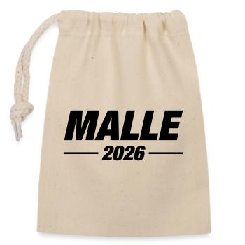 Vacances à Malle 2026 - Sac cadeau en coton avec cordon (14 x 20 cm) - nature - Devant