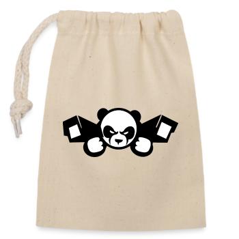 China Surveillance Panda - Closable cotton gift bag (14x20cm) - nature - Front