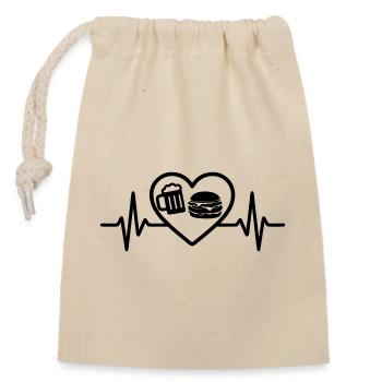 Bière Heart Burger - Sac cadeau en coton avec cordon (14 x 20 cm) - nature - Devant