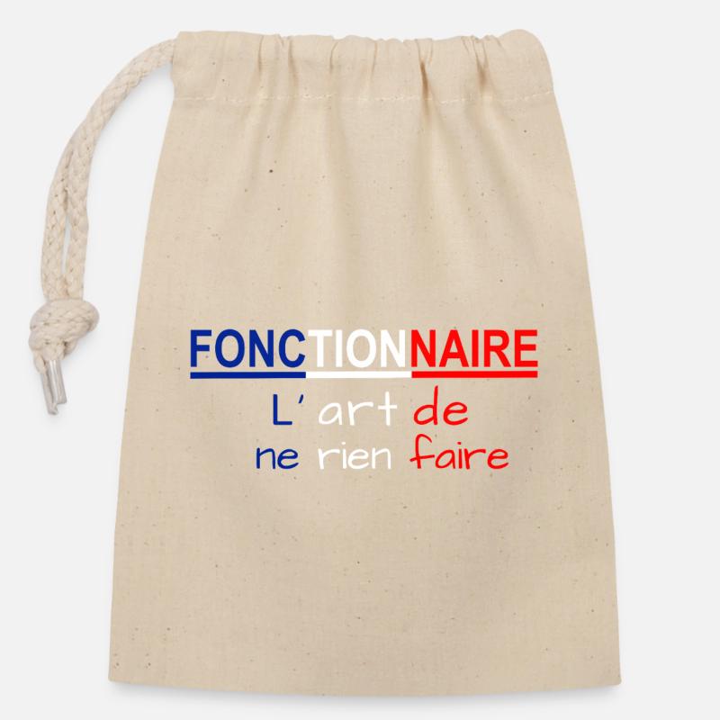 t_fonctionnaire2 - Closable cotton gift bag (14x20cm) - nature