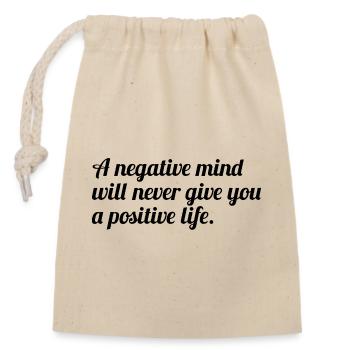 Motivational saying English - Closable cotton gift bag (14x20cm) - nature - Front