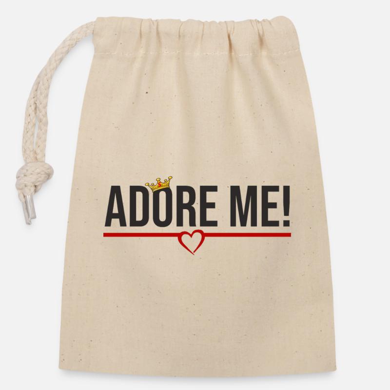 Valentine's Sparrow Edition - Closable cotton gift bag (14x20cm) - nature