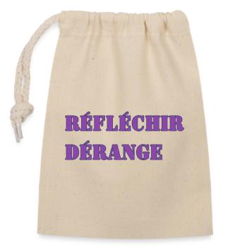 THINKING DISTURBS - Closable cotton gift bag (14x20cm) - nature - Front