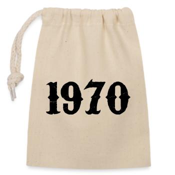 1970 - Closable cotton gift bag (14x20cm) - nature - Front