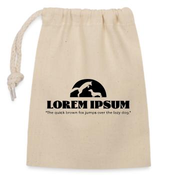 LoremIpsum – the quick brown fox ... - Verschließbarer Geschenkbeutel aus Baumwolle (14x20cm) - Natur - Vorne