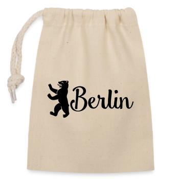 berlin - Verschließbarer Geschenkbeutel aus Baumwolle (14x20cm) - Natur - Vorne