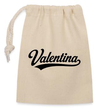 Nom de Valentina : premier nom famille - Sac cadeau en coton avec cordon (14 x 20 cm) - nature - Devant