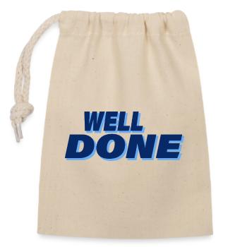 WELL DONE - Closable cotton gift bag (14x20cm) - nature - Front