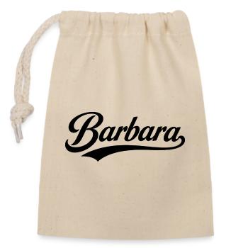 Barbara name first last family - Closable cotton gift bag (14x20cm) - nature - Front