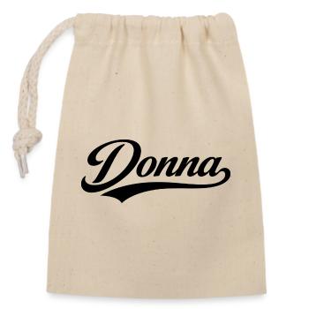 Donna, nom du premier nom de famille, cadeaux de famille - Sac cadeau en coton avec cordon (14 x 20 cm) - nature - Devant