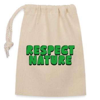 Respecter la nature - Sac cadeau en coton avec cordon (14 x 20 cm) - nature - Devant
