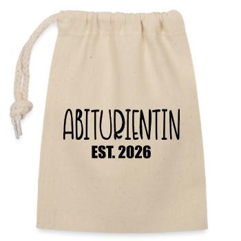 Abitur 2026 Abi - Sac cadeau en coton avec cordon (14 x 20 cm) - nature - Devant