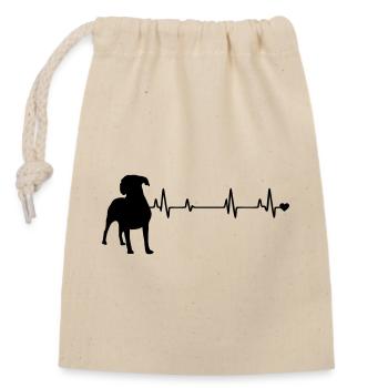 Hund - Verschließbarer Geschenkbeutel aus Baumwolle (14x20cm) - Natur - Vorne