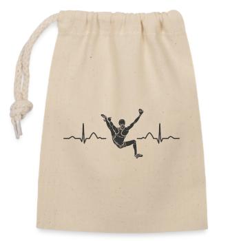 Boulderer Herzschlag Boulder Bouldern - Verschließbarer Geschenkbeutel aus Baumwolle (14x20cm) - Natur - Vorne