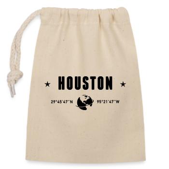 Houston Texas Coordinates Planet Earth - Closable cotton gift bag (14x20cm) - nature - Front