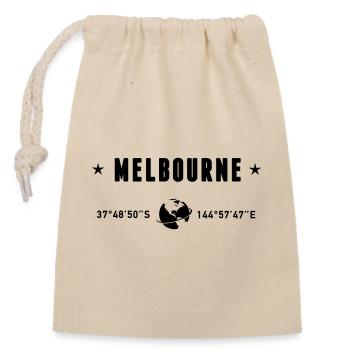 Melbourne Australia Coordinates Planet Earth - Closable cotton gift bag (14x20cm) - nature - Front