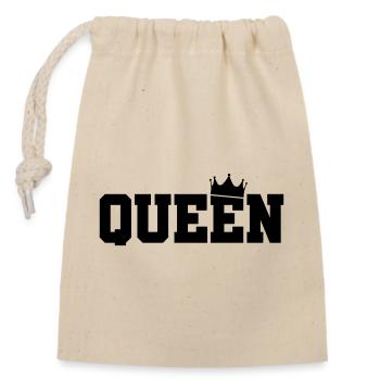 queen - Closable cotton gift bag (14x20cm) - nature - Front