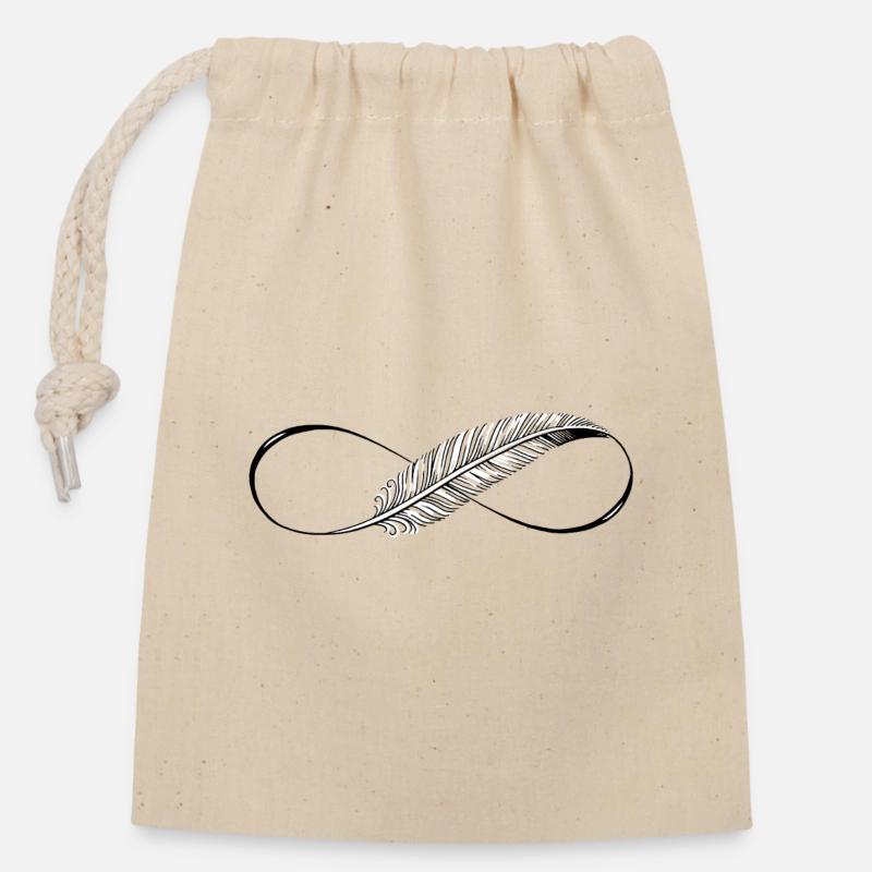 Cute Lines Infinity Spring - Closable cotton gift bag (14x20cm) - nature