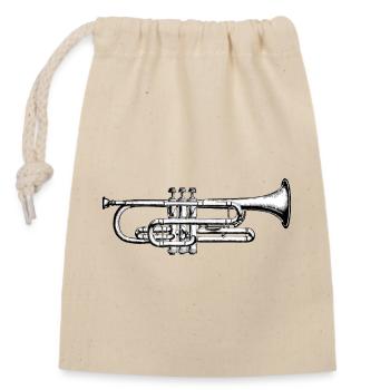 Trumpet - Closable cotton gift bag (14x20cm) - nature - Front