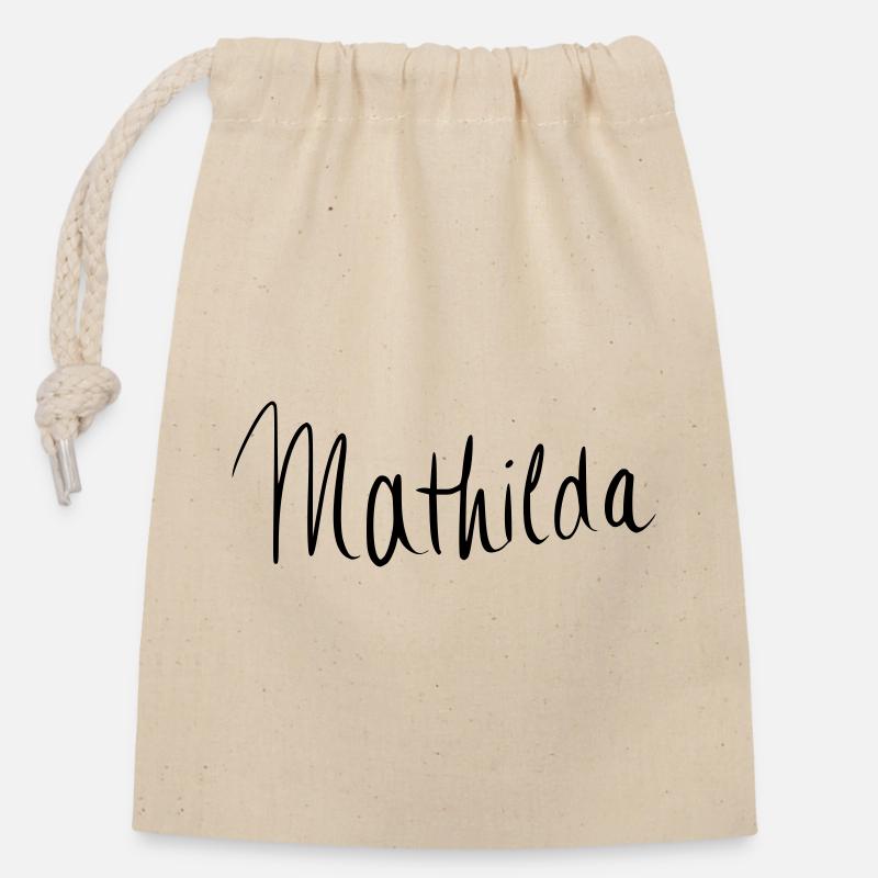 Mathilda - Closable cotton gift bag (14x20cm) - nature